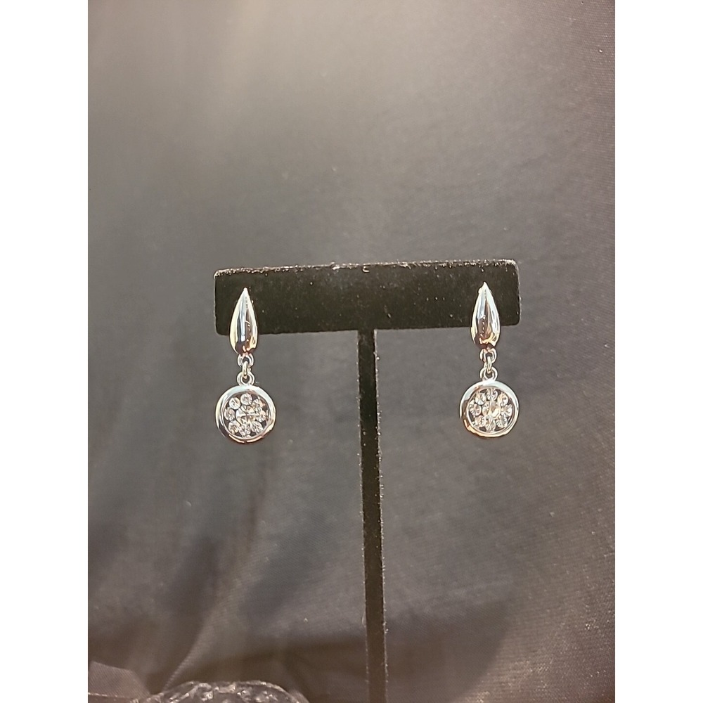Vintage Womens Dangle Drop Earrings Pierced‎ Silver Tone Bride Jewelry Costume